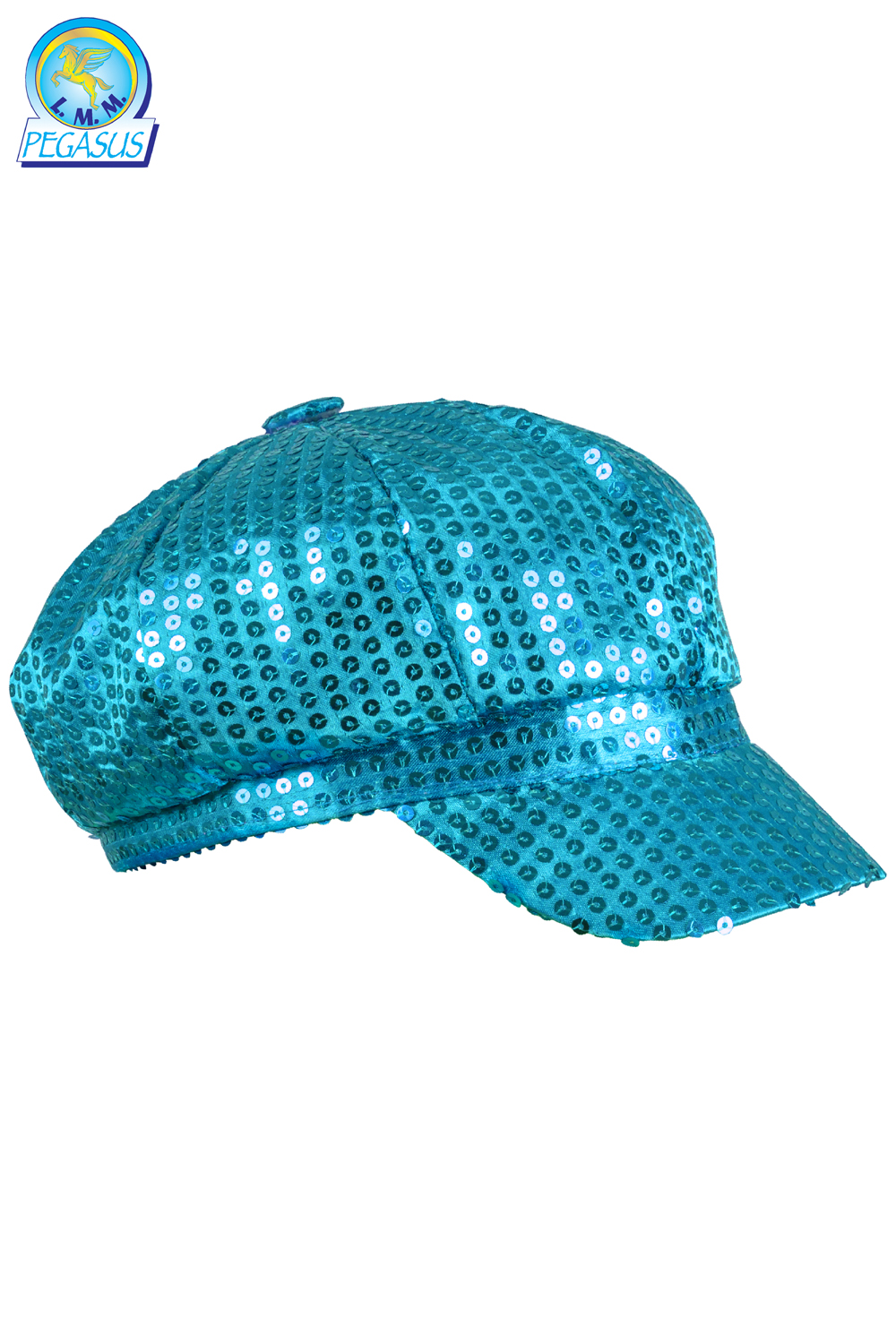 BERRETTO DISCO PAILLETTES CELESTE